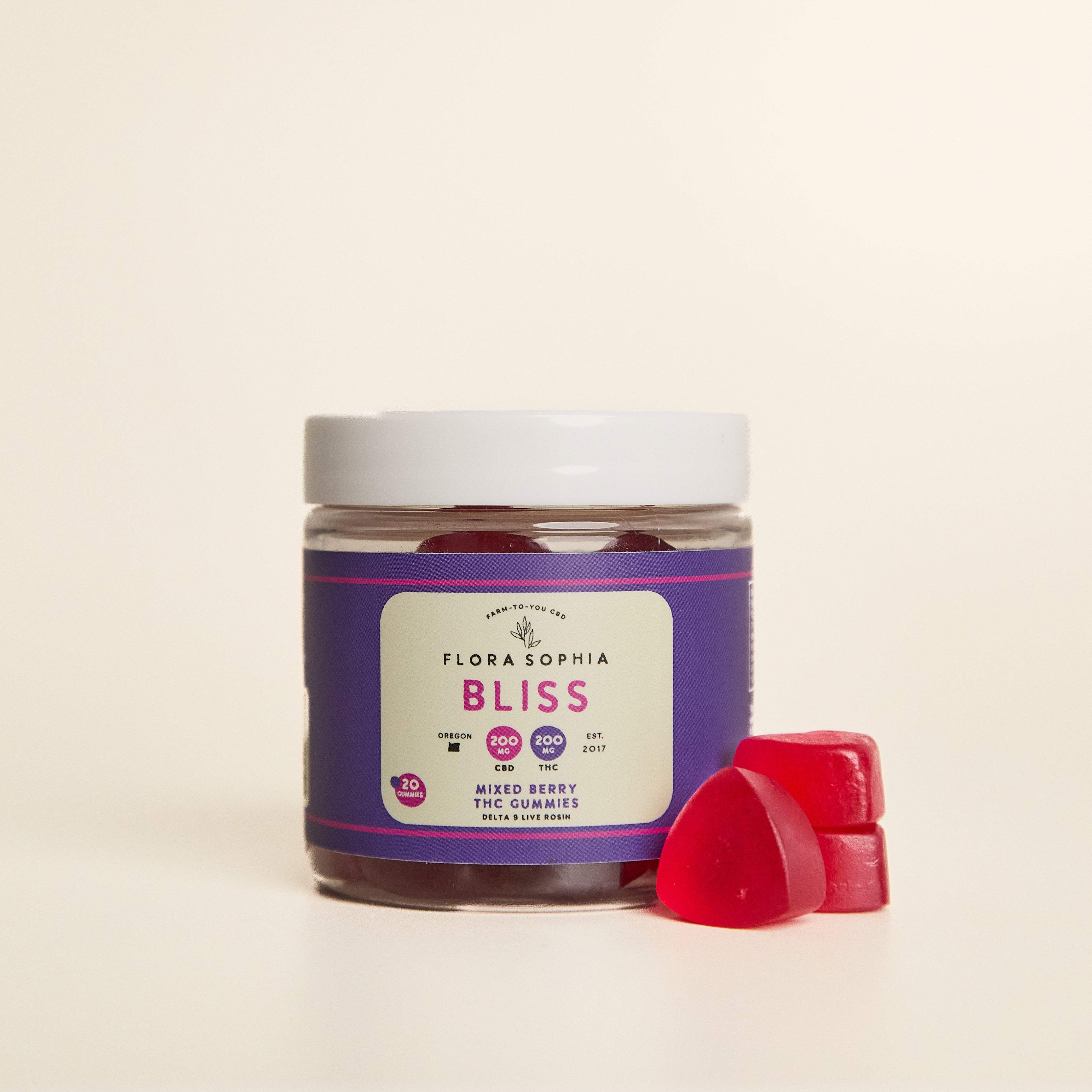 Flora Sophia D9 + CBD Live Rosin Bliss Gummies