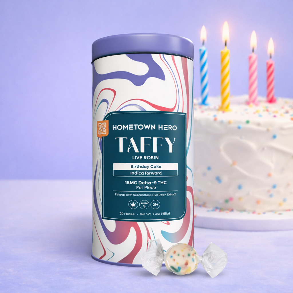 Hometown Hero - Delta 9 Live Rosin Taffy 15mg ea.