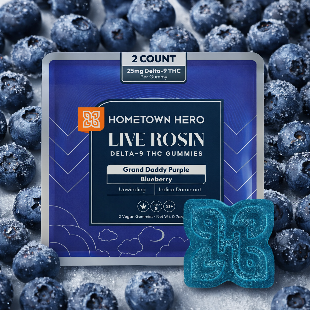 Hometown Hero - Delta-9 Live Rosin Gummies (2 Pack) 25mg ea.