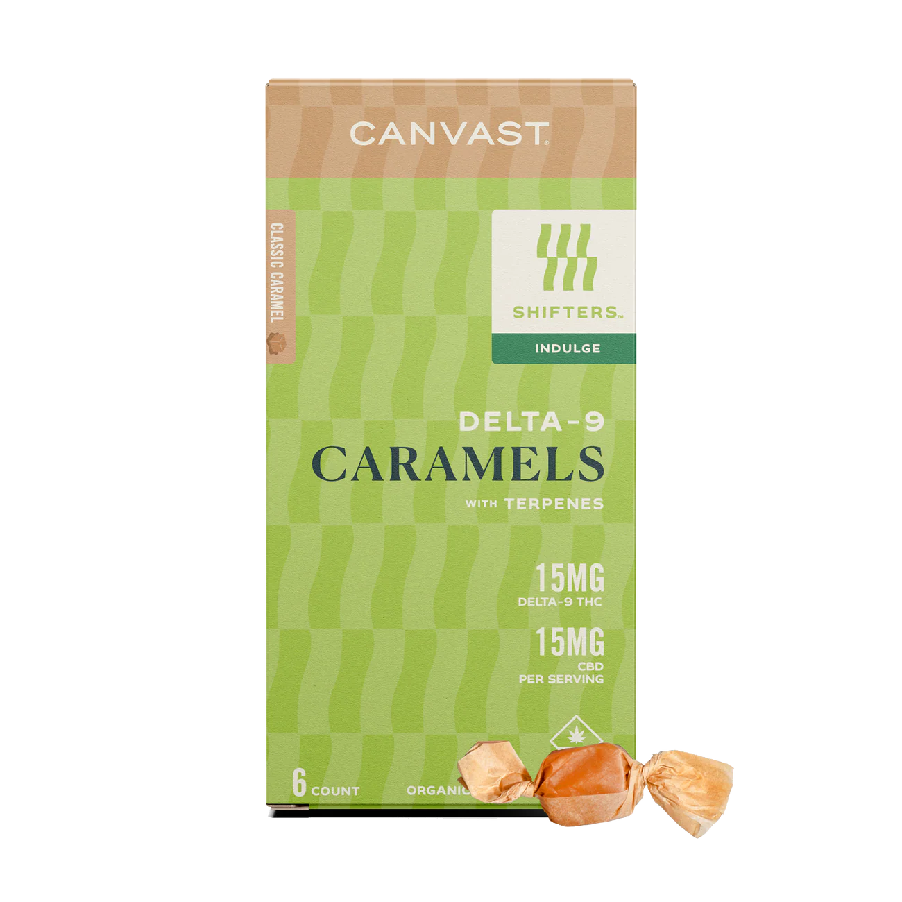 Canvast D9 Caramels - 6ct. Box - 15 MG D9 + 15 MG CBD
