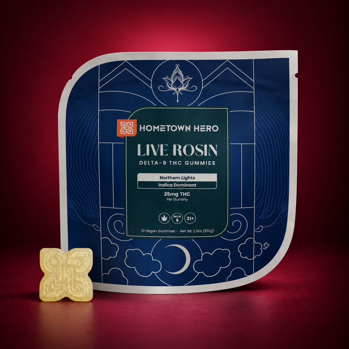 Hometown Hero - Delta 9 Live Rosin Strain Specific Gummies (10ct) 25mg