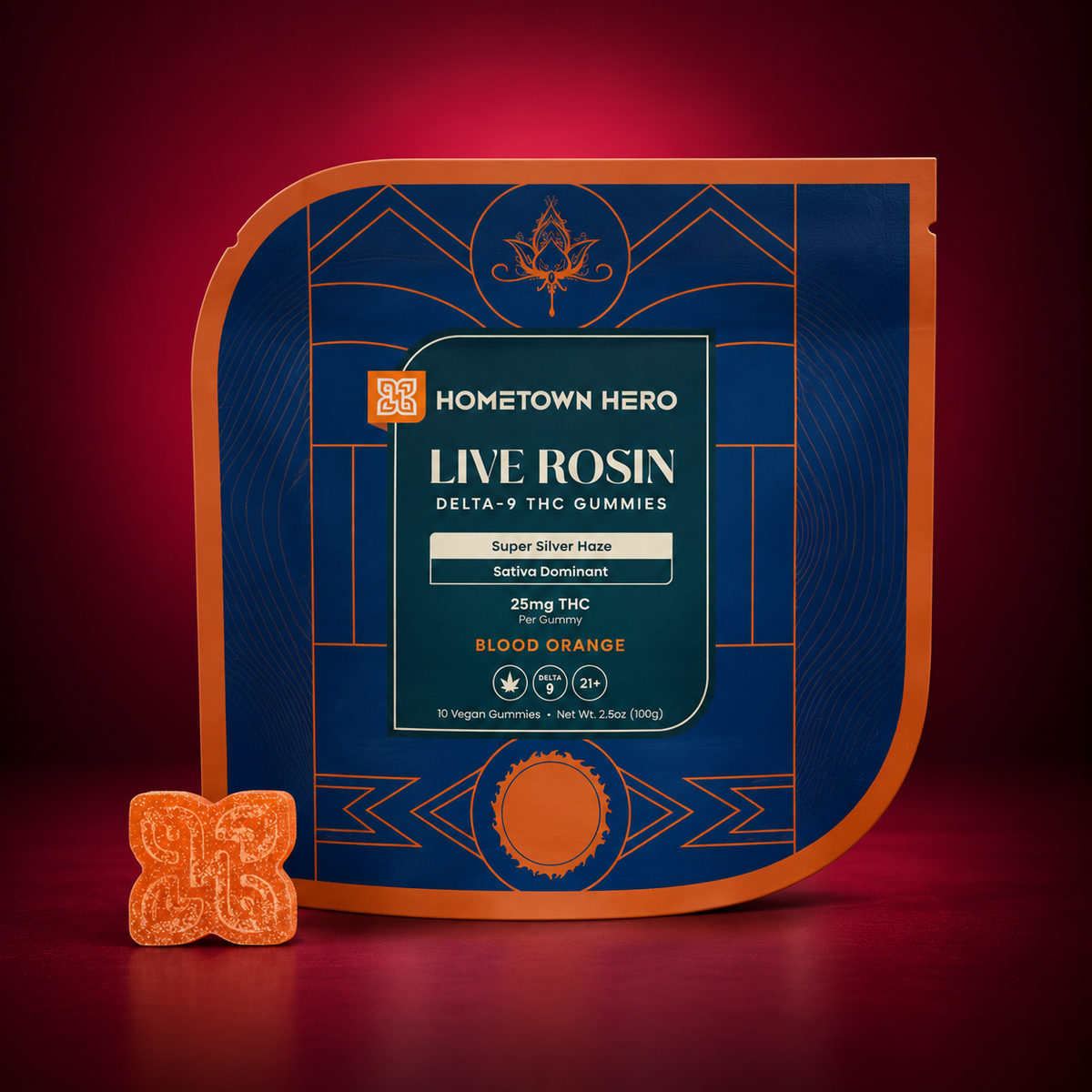 Hometown Hero - Delta 9 Live Rosin Strain Specific Gummies (10ct) 25mg