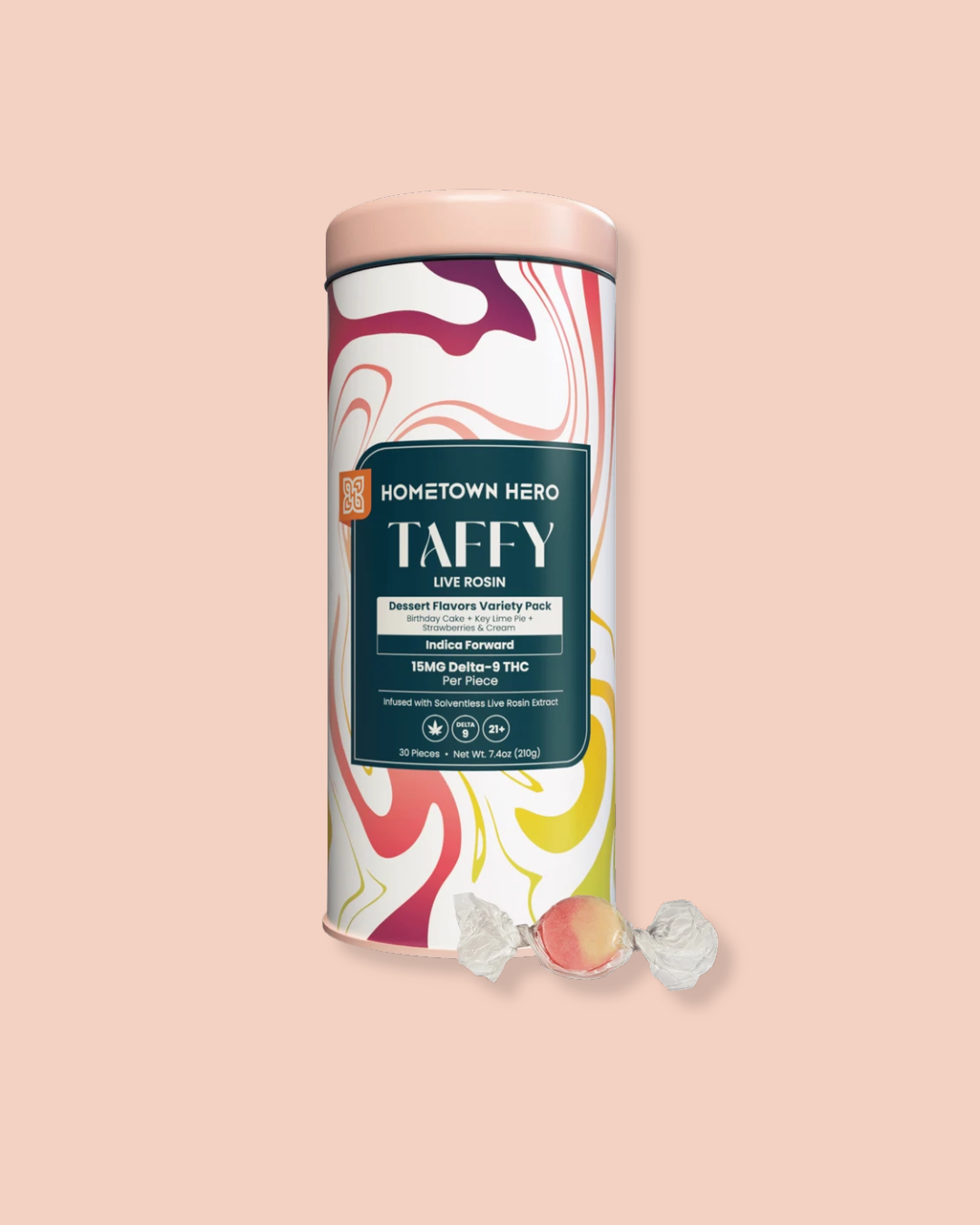 Hometown Hero - Mixed Dessert Pack - Delta 9 Live Rosin Taffy 15mg ea.
