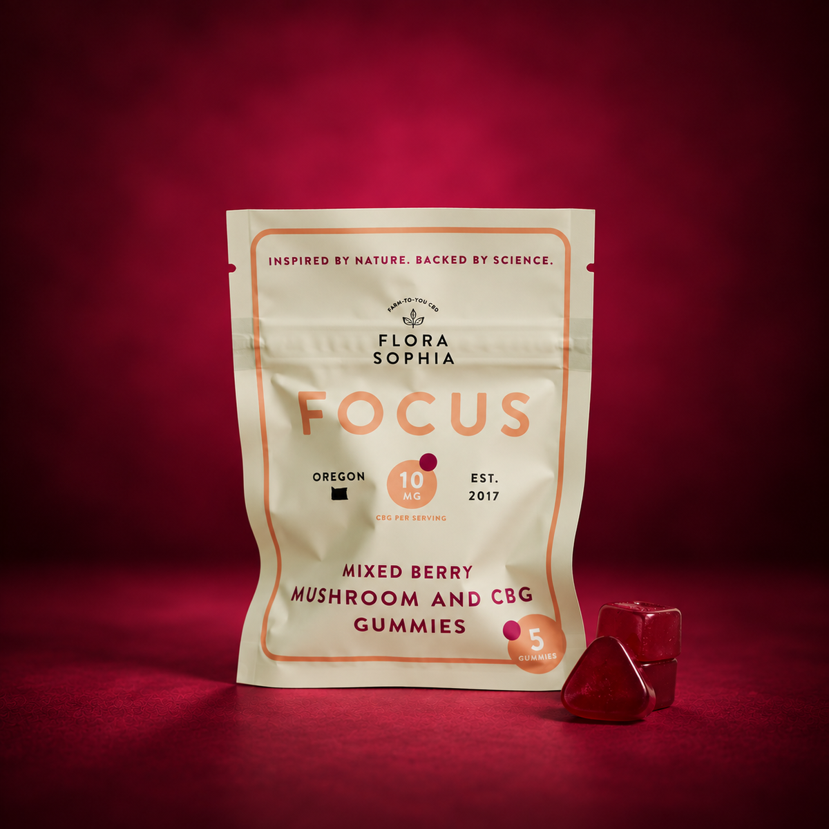 Flora Sophia - 5 Pack Focus CBD Mushroom 10mg Gummies