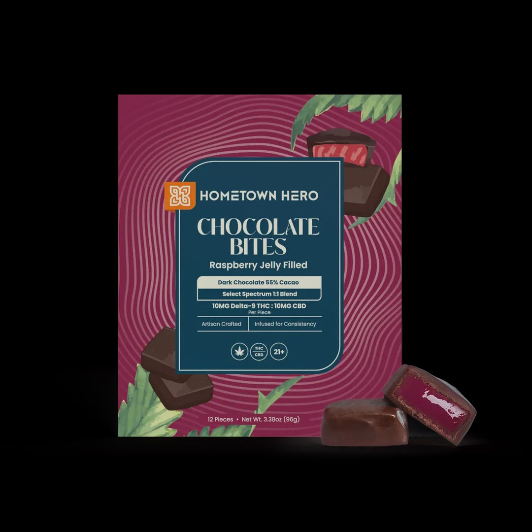 Hometown Hero - Raspberry Jelly Dark Chocolate Bites 10mg