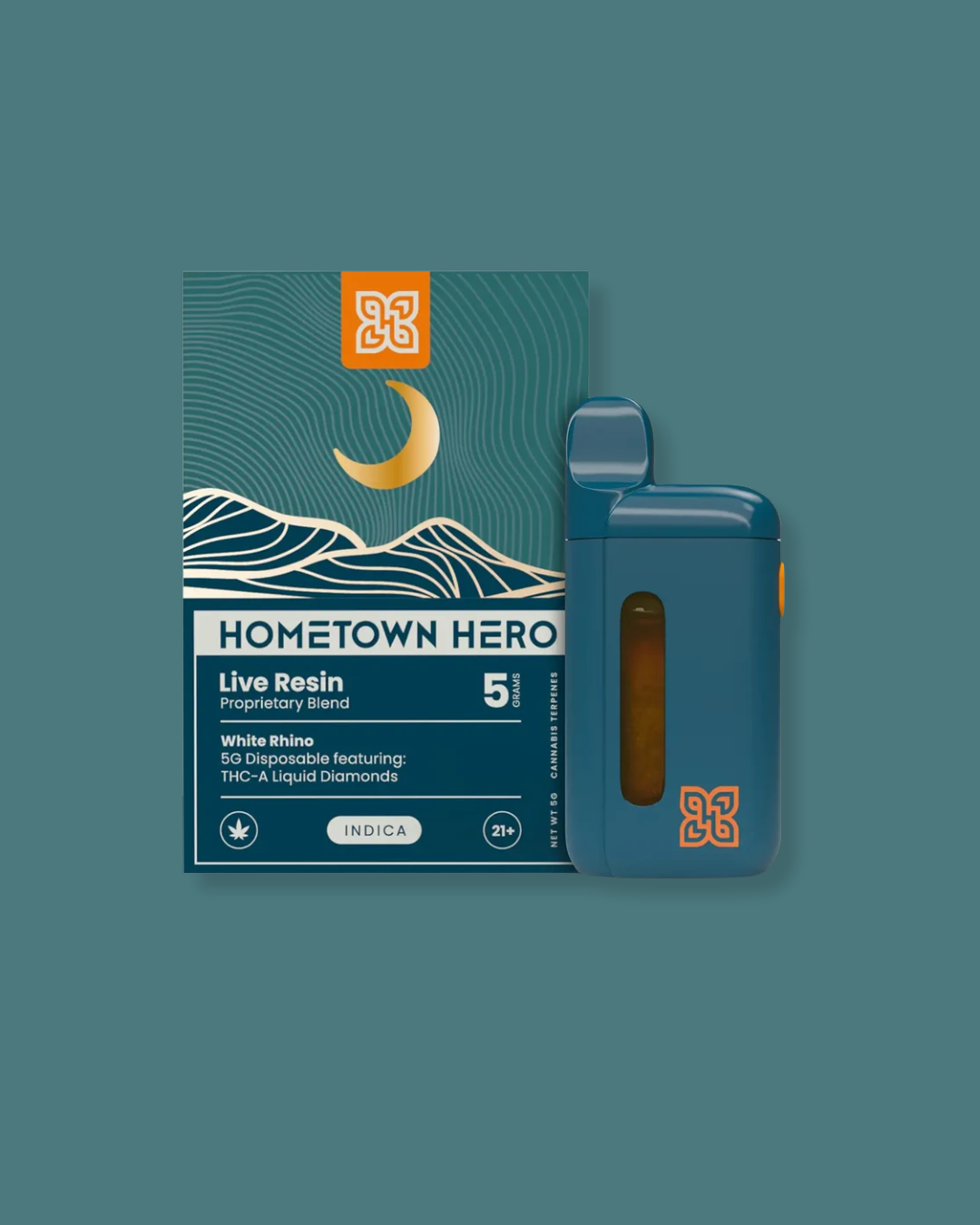 Hometown Hero - White Rhino - 5g THCA Liquid Diamond Live Resin Disposable