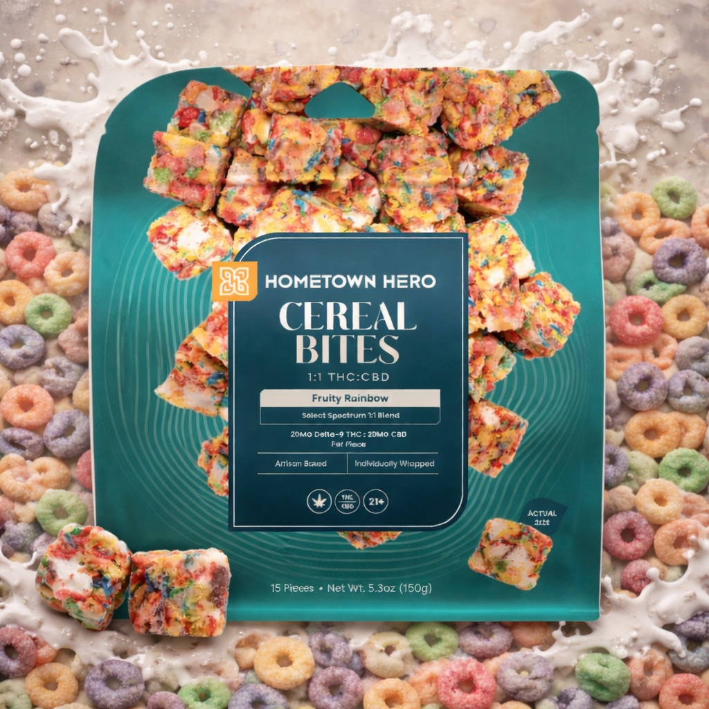 Hometown Hero - Fruity Rainbow - Cereal Bites 20mg THC + 20mg CBD ea.