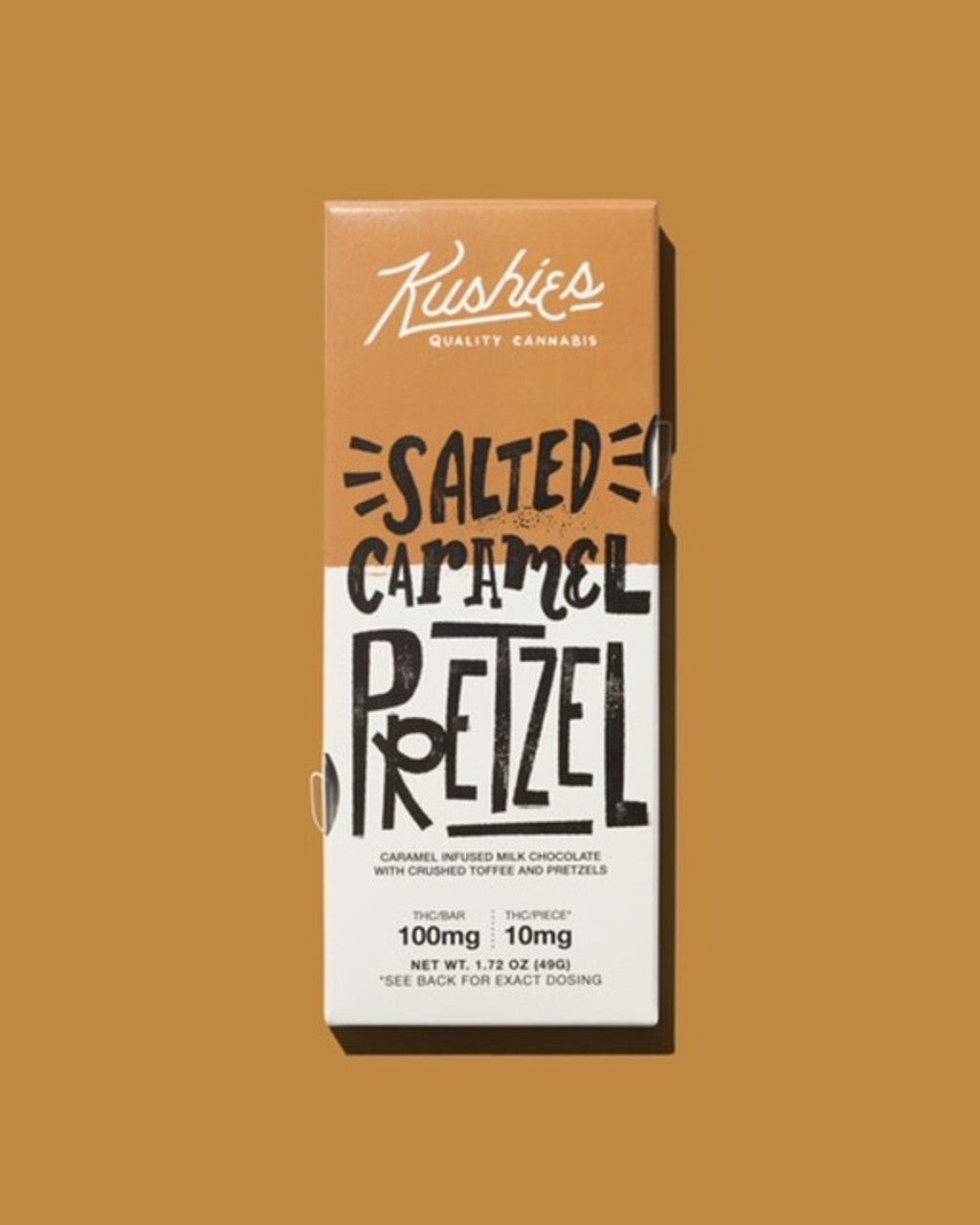 Kushies' D9 Chocolate Bars - Salted Caramel Pretzel 100mg
