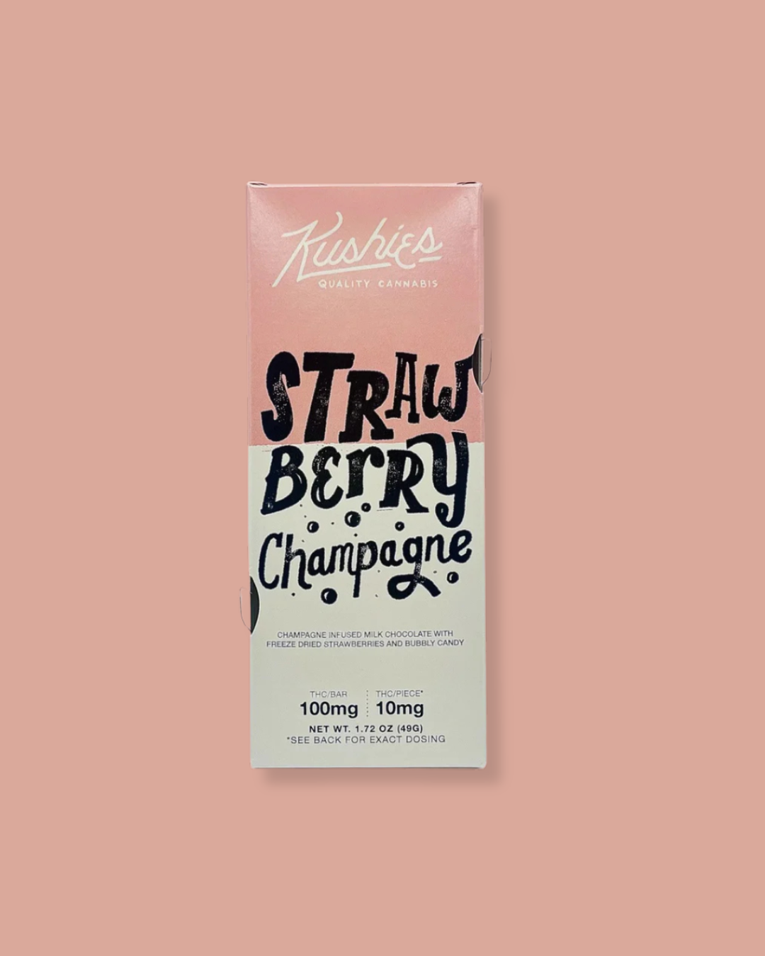 Kushies' D9 Chocolate Bars - Strawberry Champagne 100mg
