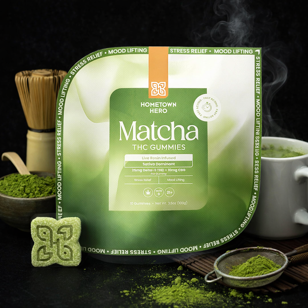 Hometown Hero D9 THCA Live Rosin Gummies - Matcha