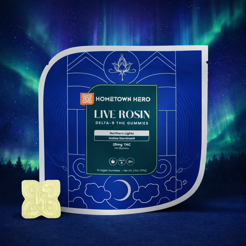 Hometown Hero - Delta 9 Live Rosin Strain Specific Gummies (10ct) 25mg