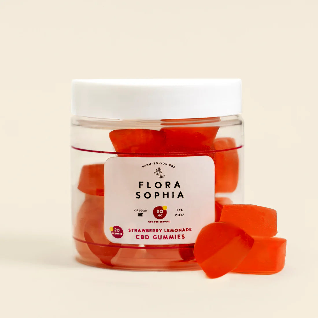 20 CT Full Spectrum 20mg CBD Gummies:  Flora Sophia