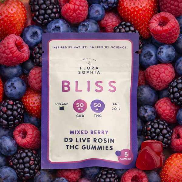 Flora Sophia - 5 Pack Gummies - Bliss THC +CBD Live Rosin 50mg