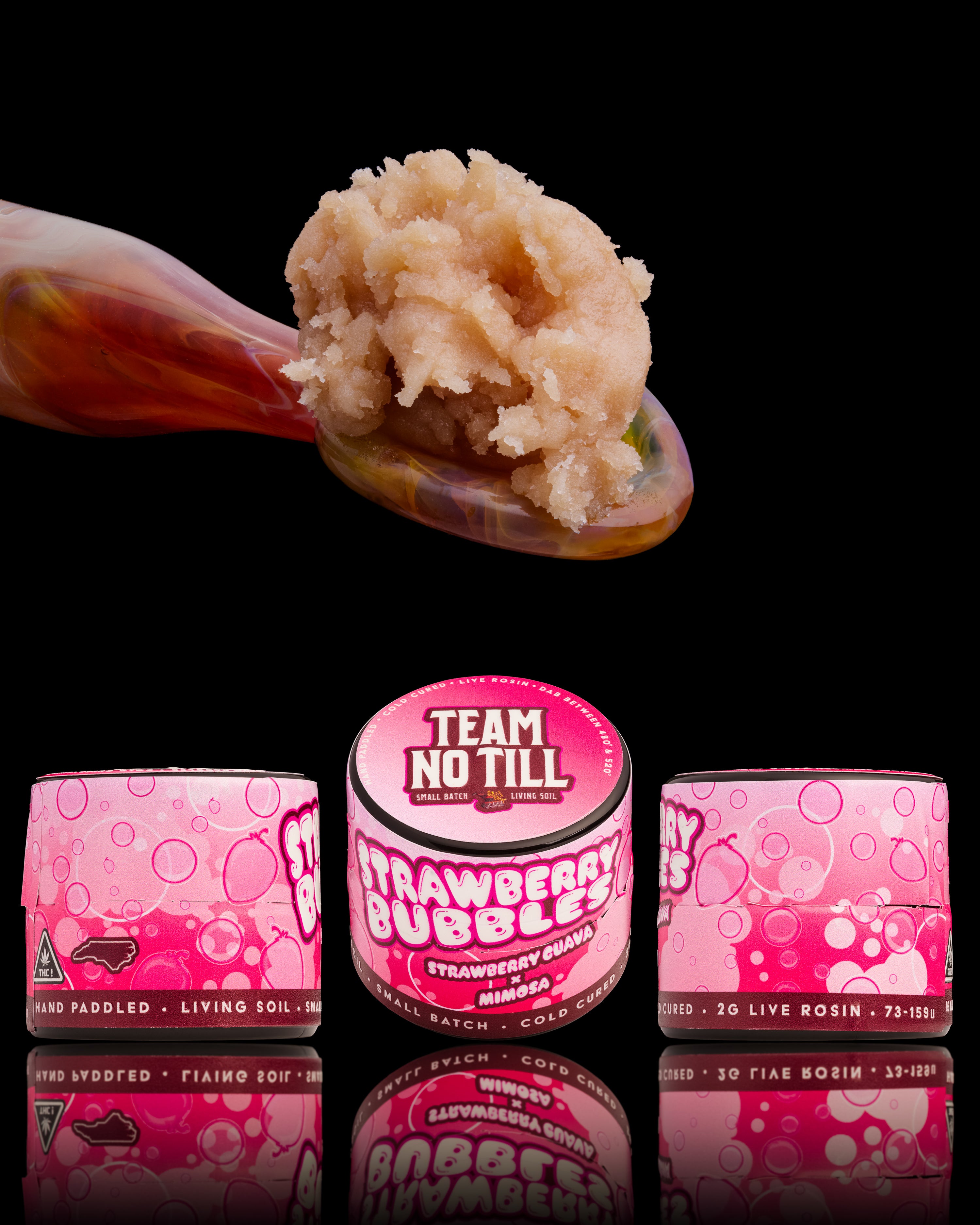 Team No Till Live Rosin Hash - Strawberry Bubbles 2g