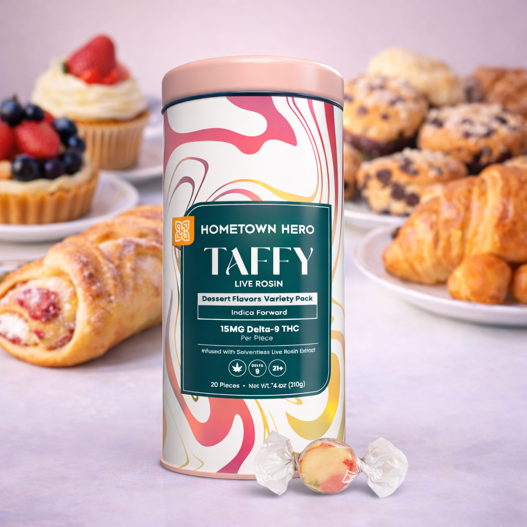 Hometown Hero - Delta 9 Live Rosin Taffy 15mg ea.