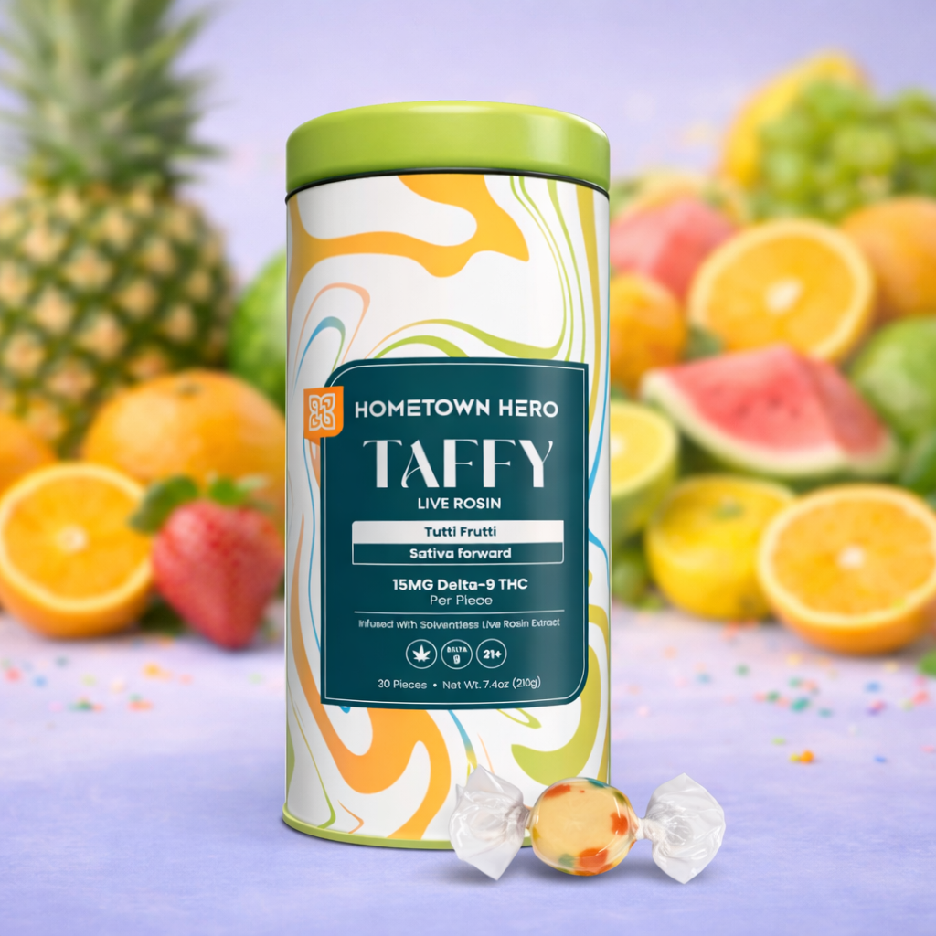 Hometown Hero - Delta 9 Live Rosin Taffy 15mg ea.