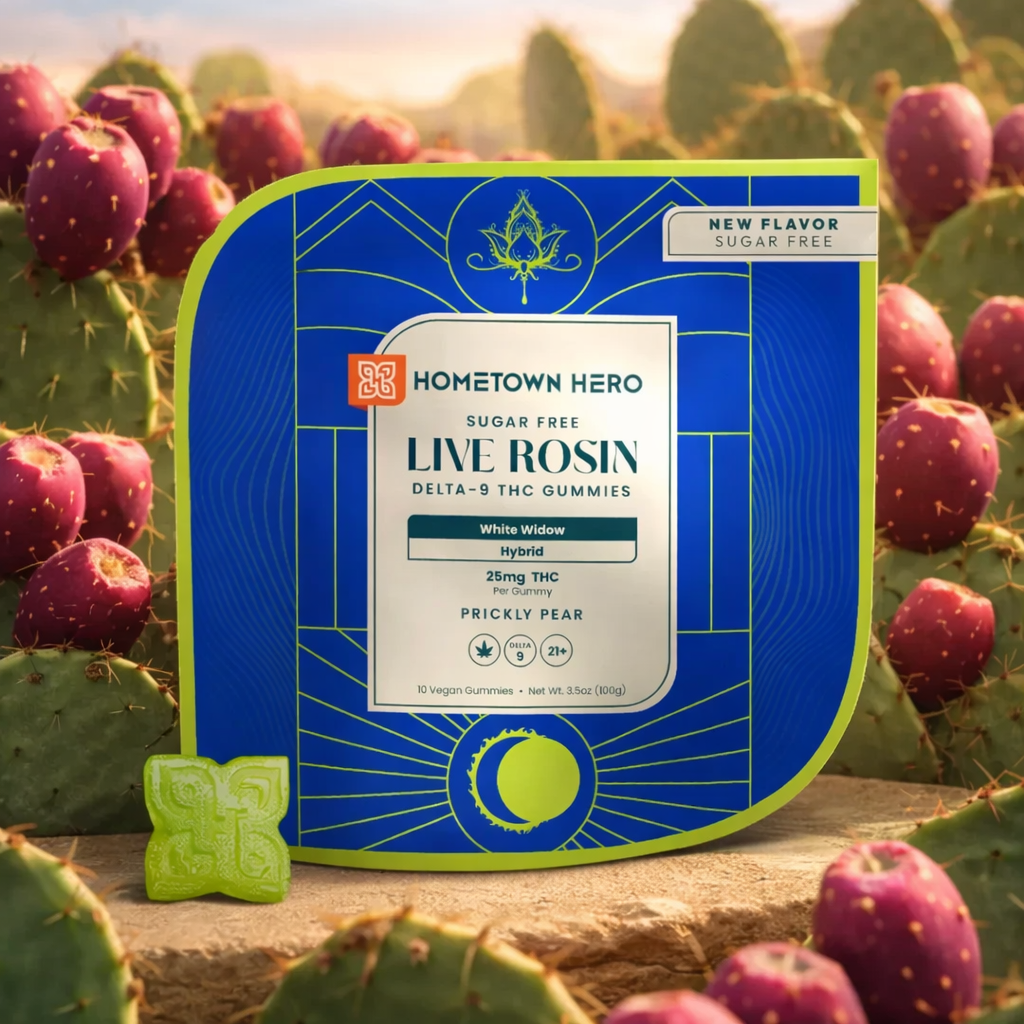 Sugar Free Prickly Pear White Widow - Delta 9 Live Rosin Gummies (10ct) 25mg