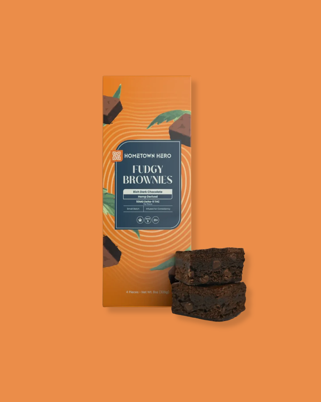 Hometown Hero - Fudgy Delta 9 Brownies 50mg ea.