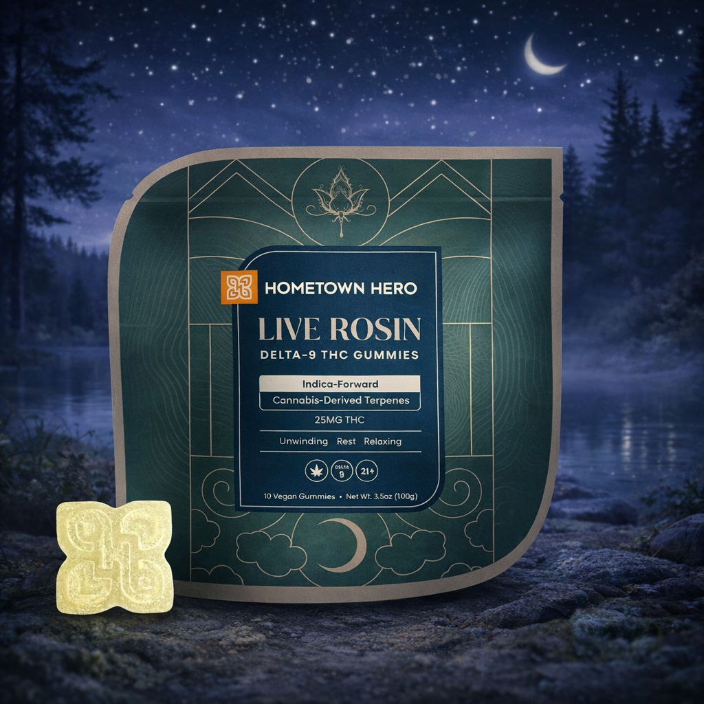 Hometown Hero Delta 9 Live Rosin Absolute Gummies 25mg
